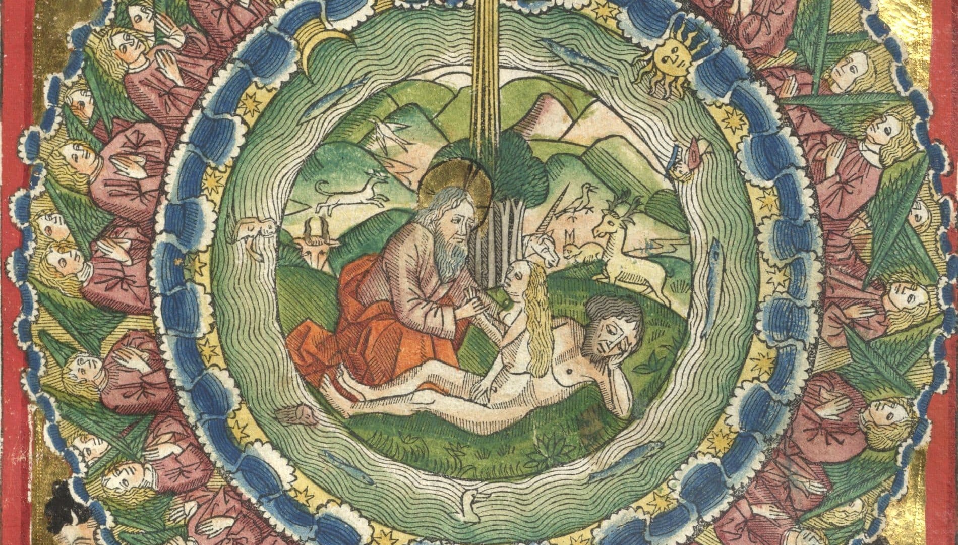 Illustration "Die Erschaffung der Welt" aus der sogenannten Koberger Bibel