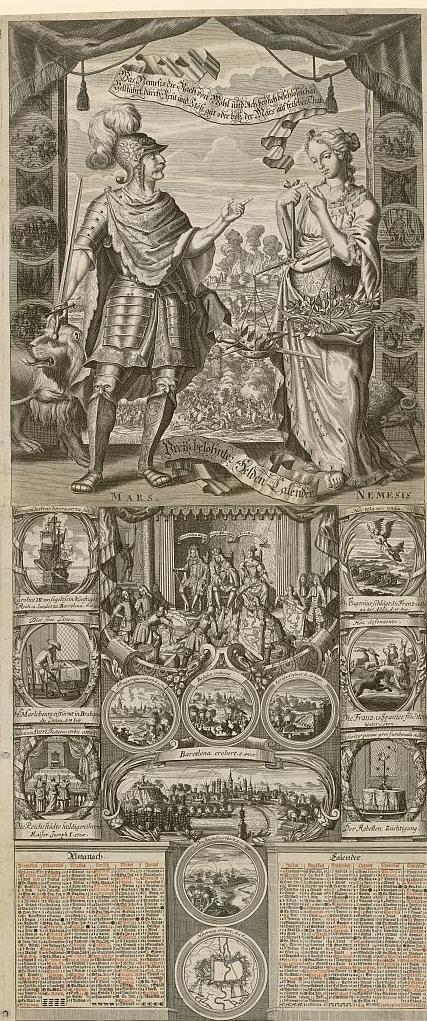 Preiß belohnter Helden Calender für 1706, Johann Jonathan Felsecker Erben (Verlag), um 1705