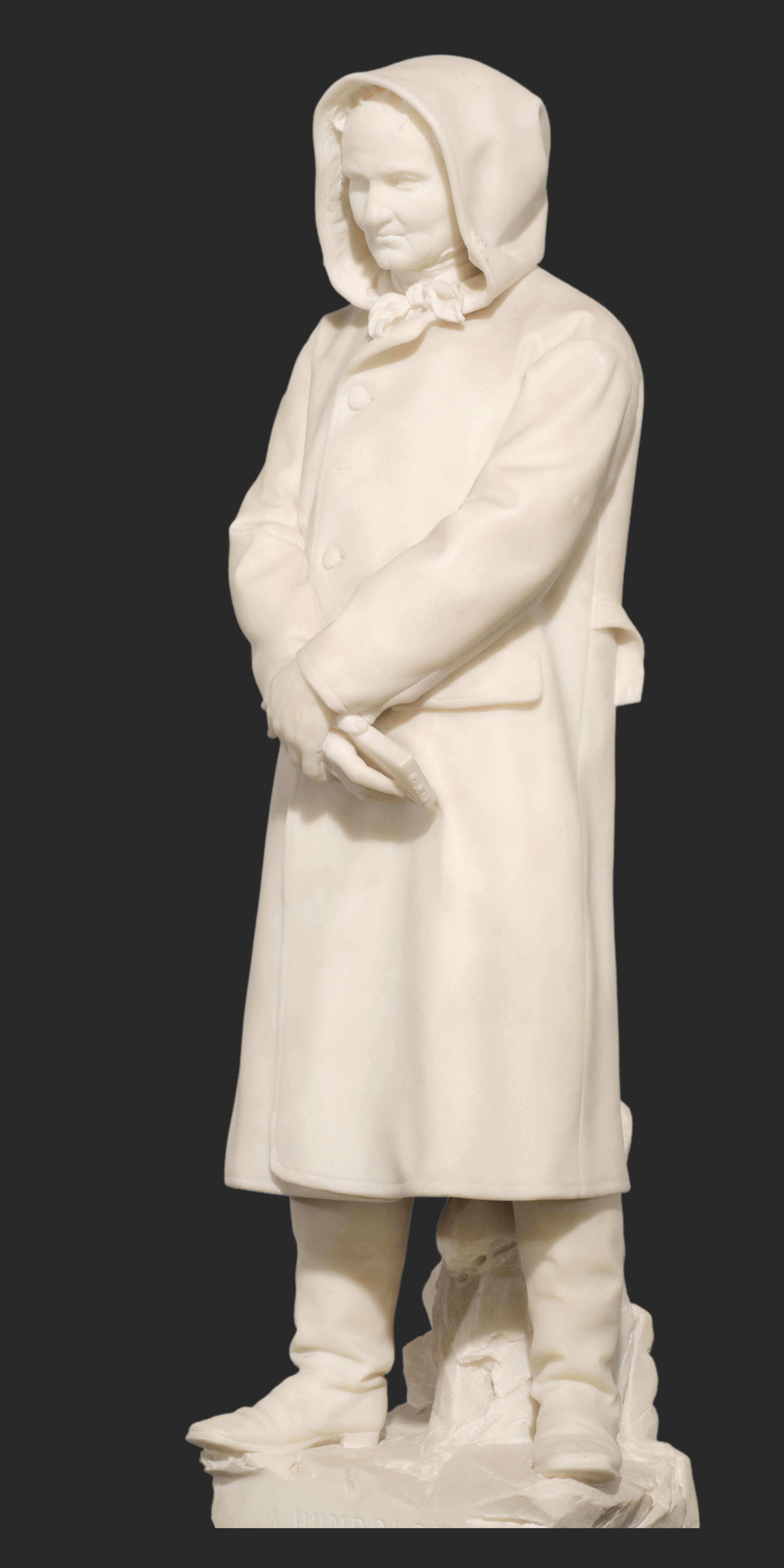 Alexander von Humboldt, um 1873, Filippo Biganzoli, Carrara-Marmor, H. 93 cm
