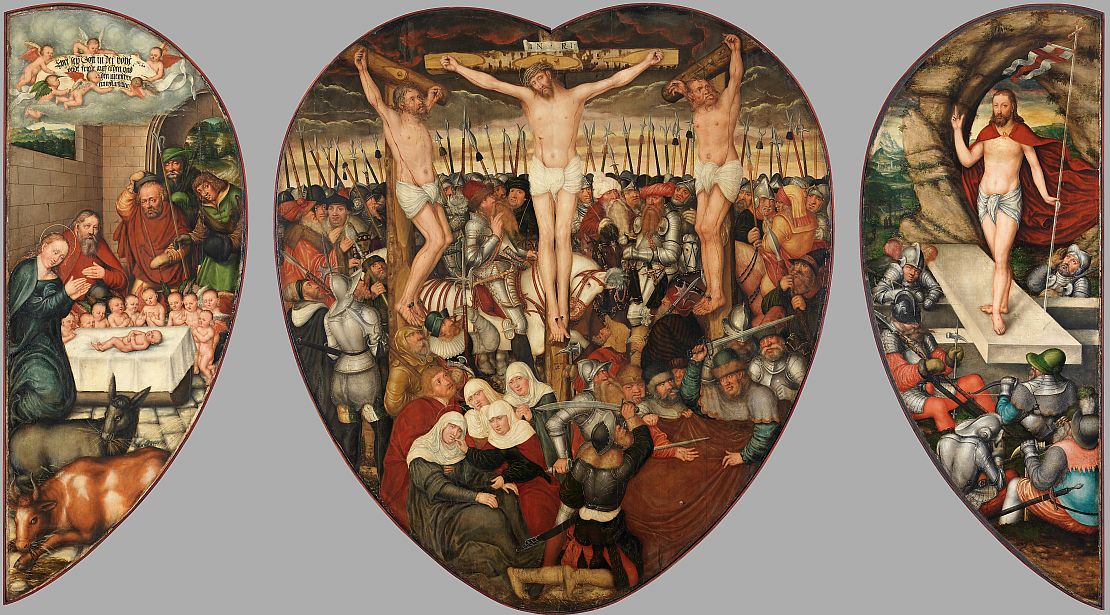 Lucas Cranach d.J., Flügelaltar in Herzform (Colditzer Altar)