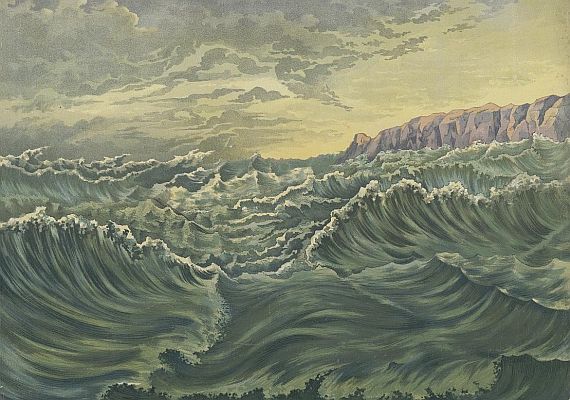 Stürmisches Meer, nach 1886 J. F. Schreiber, Esslingen, Papiertheater