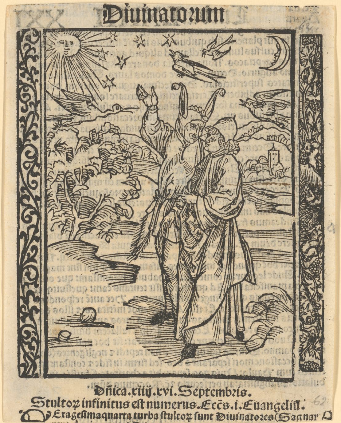 Das Narrenschiff, Kapitel 65: Von achtung des gstirns / Von Astrologie und anderem Aberglauben, 1494 (dt. Urausgabe), 1511 (Druck), (Scan: Ute Bock)