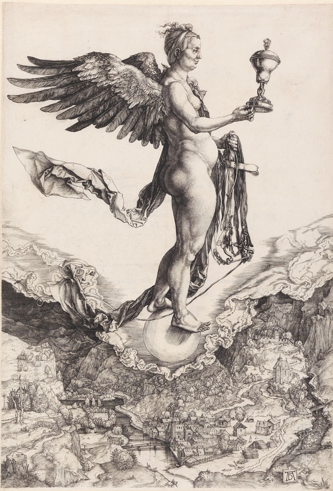 Albrecht Dürer: Nemesis (Das große Glück), um 1501 (Foto: Monika Runge)