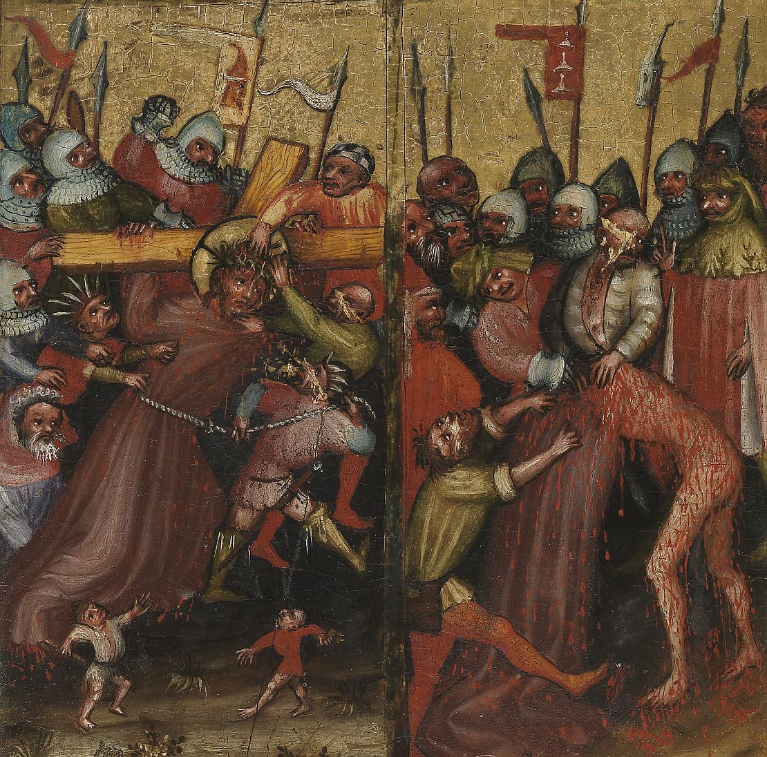  Szenen der Passion auf einem Diptychon-Flügel aus der Zeit um 1410/20, Germanisches Nationalmuseum 
